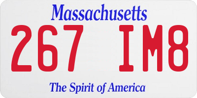 MA license plate 267IM8