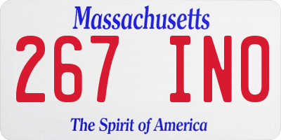 MA license plate 267IN0