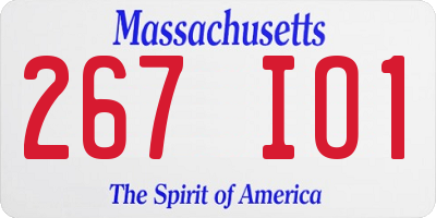 MA license plate 267IO1
