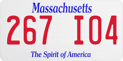 MA license plate 267IO4