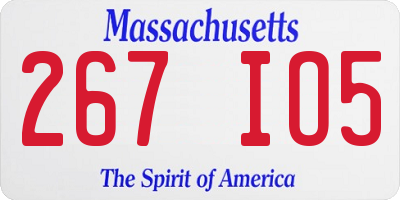 MA license plate 267IO5