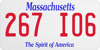 MA license plate 267IO6
