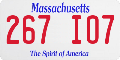 MA license plate 267IO7