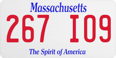 MA license plate 267IO9