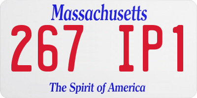 MA license plate 267IP1
