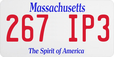 MA license plate 267IP3