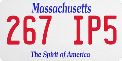MA license plate 267IP5