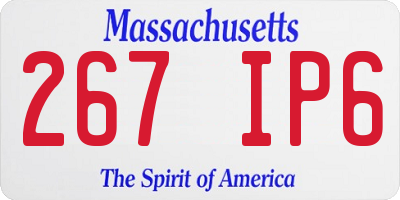 MA license plate 267IP6