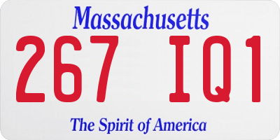 MA license plate 267IQ1