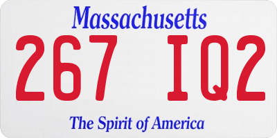 MA license plate 267IQ2