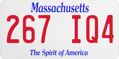 MA license plate 267IQ4