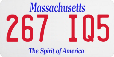 MA license plate 267IQ5