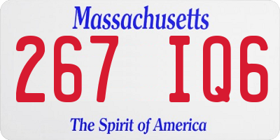 MA license plate 267IQ6