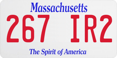 MA license plate 267IR2
