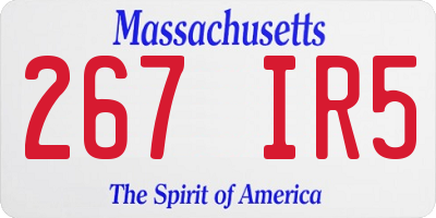 MA license plate 267IR5
