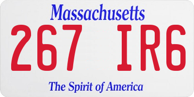 MA license plate 267IR6