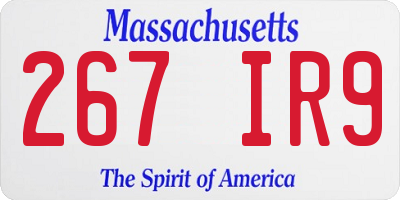 MA license plate 267IR9