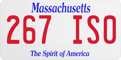 MA license plate 267IS0