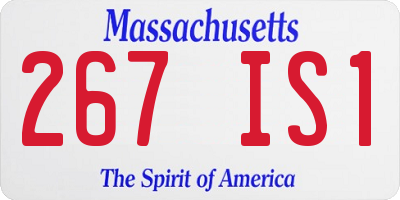 MA license plate 267IS1