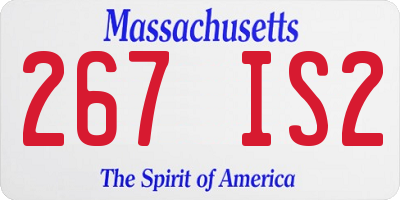 MA license plate 267IS2