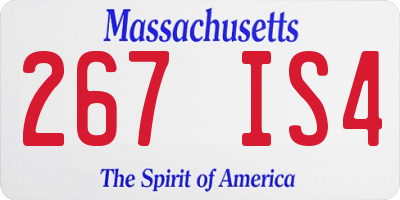 MA license plate 267IS4