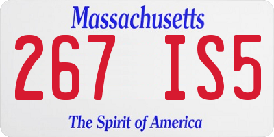 MA license plate 267IS5