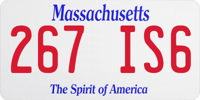 MA license plate 267IS6