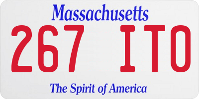 MA license plate 267IT0