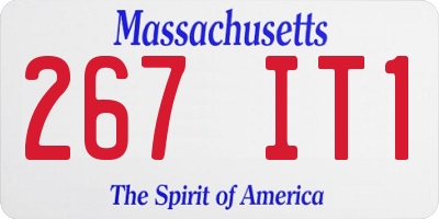 MA license plate 267IT1