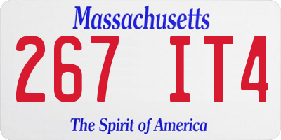 MA license plate 267IT4