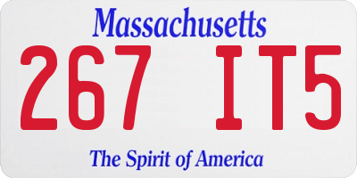 MA license plate 267IT5