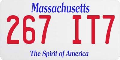 MA license plate 267IT7