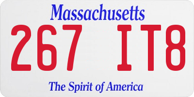 MA license plate 267IT8