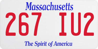 MA license plate 267IU2