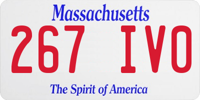 MA license plate 267IV0