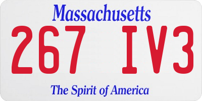 MA license plate 267IV3