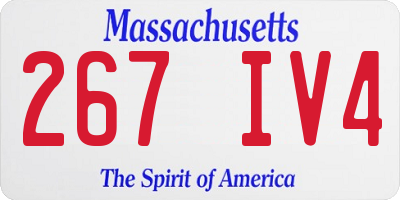 MA license plate 267IV4