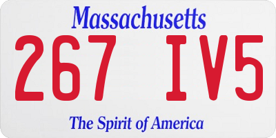 MA license plate 267IV5