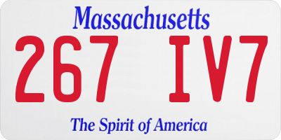 MA license plate 267IV7