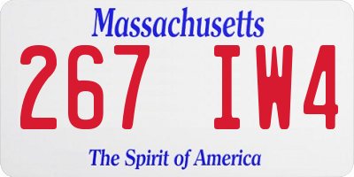 MA license plate 267IW4