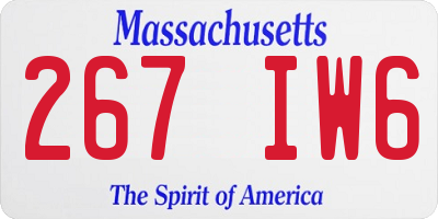 MA license plate 267IW6