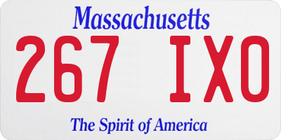 MA license plate 267IX0