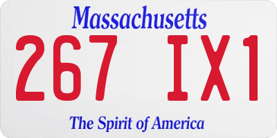 MA license plate 267IX1