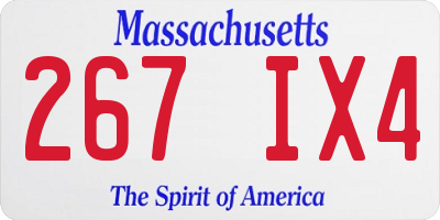MA license plate 267IX4