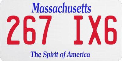 MA license plate 267IX6