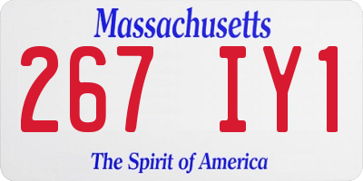 MA license plate 267IY1