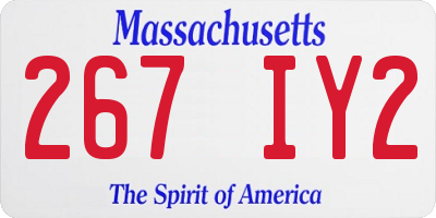 MA license plate 267IY2