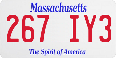 MA license plate 267IY3