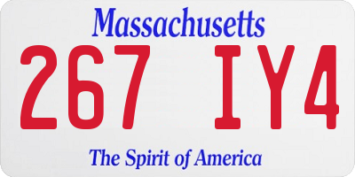 MA license plate 267IY4
