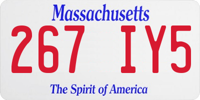 MA license plate 267IY5